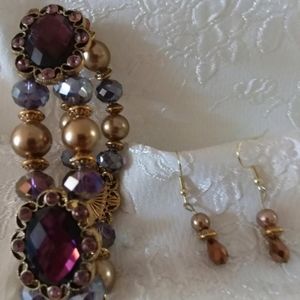 Beautiful handmade bracelet and earrings set